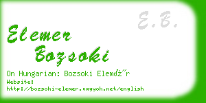 elemer bozsoki business card